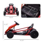 24V Electric Go Kart for Kids, Drift Ride-On Racing Go Kart with 2 Speeds, for Boys Girls Aged 8-12 Years Old - Image 3