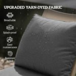 Patio Chair Cushions Set of 4 with Seat & Backrest, Fade Resistant Seat Replacement Cushion Set, Gray - Image 4