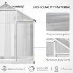 4' L x 6' W Walk-In Polycarbonate Greenhouse with Roof Vent,Greenhouse for Winter - Image 4