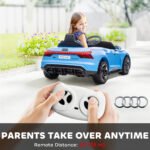 Electric Car for Kids, 12V Licensed Audi RS E-tron GT 3.1 MPH Kids Ride on Car, Ride-on Toy with Remote Control, 4 Suspension Wheels, Horn, Music, Lights, for Boys and Girls, Blue - Image 5