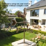 Metal Rooster Weathervane, Roof Mount Wind Direction Indicator, Outdoor Weather Vanes - Image 7