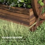 Wooden Wagon Planter Box, 2-Tier Raised Garden Bed, for Vegetables Flowers Herbs, 22" x 13" x 22" - Image 6