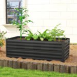 Galvanized Raised Garden Bed, Steel Outdoor Planters with Reinforced Rods, 71" x 36" x 23", Black - Image 8