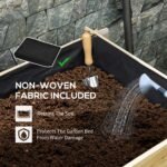 3 Tier Raised Garden Bed, Water Draining Fabric for Soil, Elevated Wood Flower Box for Vegetables, Herbs, Natural - Image 7