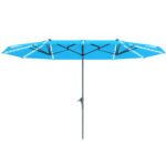 15ft Double-Sided Outdoor Umbrella with Solar Lights, UPF50+ Extra Large Aluminum Patio Umbrella with Crank - Image 10