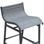 3 Piece Bar Height Outdoor Bistro Set for 2, Charcoal Gray - Image 5