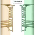 Patio Garden Bench, Wooden Bench, Outdoor Bench for Vines/Climbing Plants, Natural - Image 6