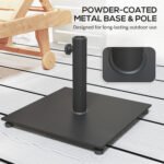 Square Patio Umbrella Base, 29 lbs Metal Umbrella Stand Base with Adjustable Foot Pads, Heavy Duty Patio Umbrella Holder for 1.5"/1.9" Umbrella Poles for Outdoor, Lawn, Poolside - Image 5