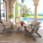 Set of 4 Outdoor Chair Cushions, High Back Adirondack Chair Cushion with Ties, High-Density Foam, Beige - Image 7
