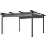 13' x 13' Aluminum Retractable Pergola Canopy, Outdoor Pergola for Garden, Patio, Backyard, Deck