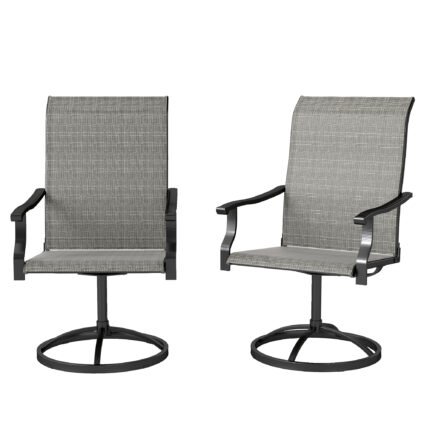 Patio Swivel Chairs Set of 2 with High Back Patio Dining Chairs