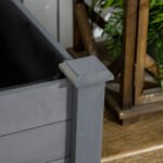 48" Raised Garden Bed, Elevated Wooden Planter Box with Holes for Vegetables, Herb, Flowers for Backyard, Dark Gray - Image 8