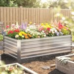 Galvanized Raised Garden Bed, Steel Outdoor Planters with Reinforced Rods, 71" x 36" x 23", Silver - Image 8