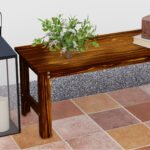 2-Seat Wood Garden Bench, Patio Bench Outdoor Bench with Slatted Seat, Backless Front Porch Bench for Park, Garden, Poolside, Deck, Carbonized - Image 8