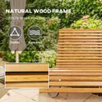 Outdoor Rocking Chair w/ Slatted Seat, Wooden Rocking Chair, 51.25" x 23.5" x 23.5", Teak - Image 6
