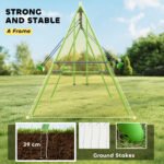 Metal Swing Set with Glider, Two Swing Seats and Adjustable Height, Outdoor Heavy Duty A-Frame Suitable for Playground, Backyard, Green - Image 5
