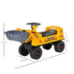 Kids Bulldozer Ride-On Toy for Toddler with Tough Wheels, Outdoor Construction Toy with Controllable Digging Bucket, Yellow - Image 3