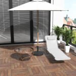 Folding Chaise Lounge Chair, Pool Sun Tanning Chair, Outdoor Lounge Chair with Reclining Back, Breathable Mesh Seat, Headrest for Beach, Yard, Patio, Cream White - Image 7