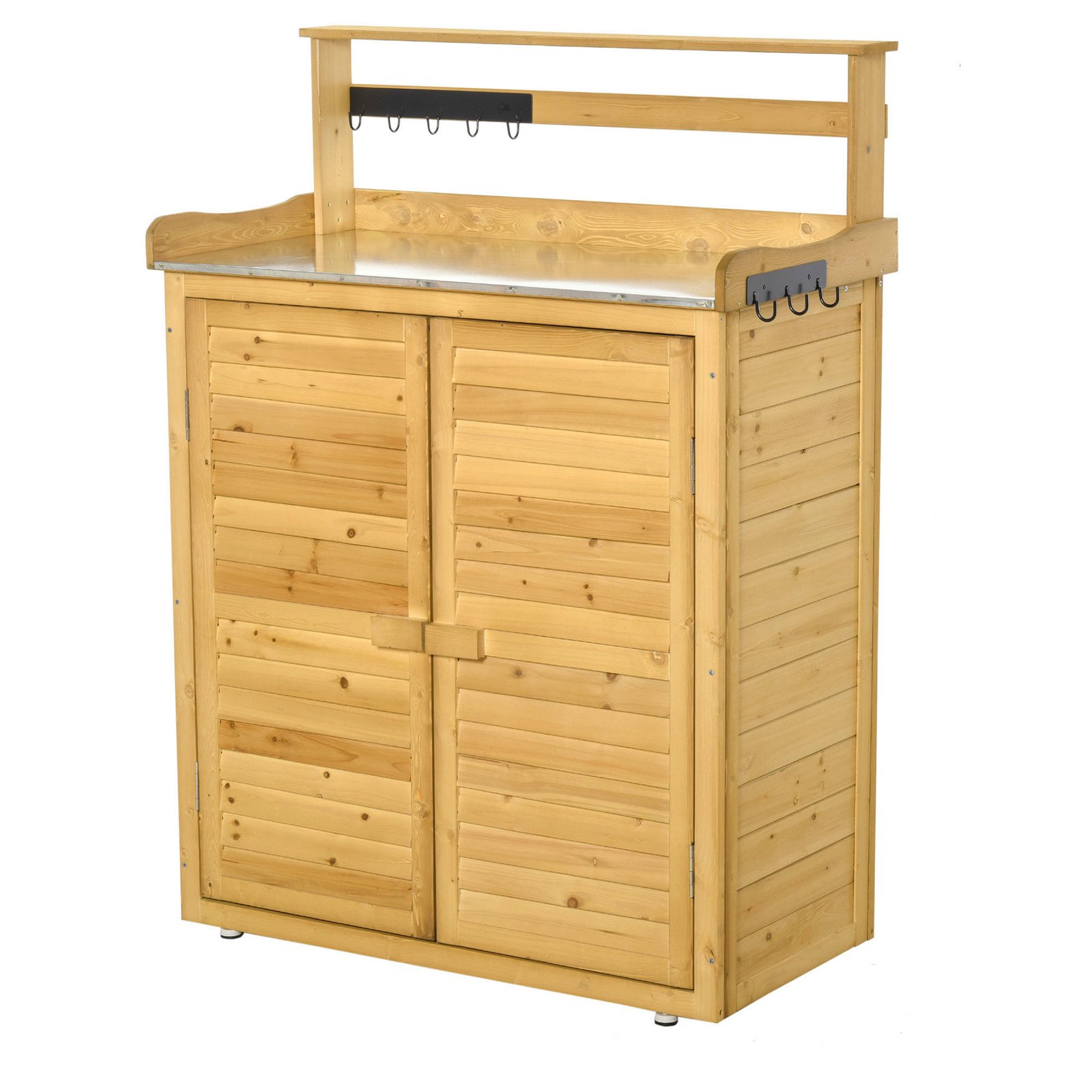 czu65a17e6831cea2.jpg Backyard Garden Tool Storage Shed, Outdoor Storage & Potting Bench with 2 Magnetic Close Doors & Large Interior Storage Space - Image 1