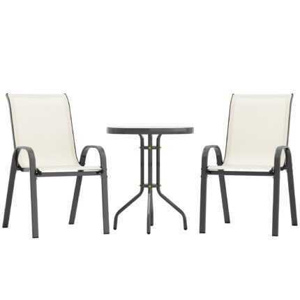 3 Pieces Bistro Set with Small Patio Furniture Set
