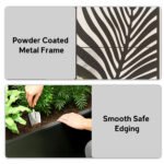 Metal Planter Box with Trellis, Raised Garden Bed with Trellis Large Leaf Cut-Out Privacy Screen for Climbing Plants - Image 6