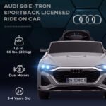 Audi Q8 e-tron Sportback Licensed 12V Battery Powered Kids Electric Car w/ Spring Suspension, Soft Start - Image 4