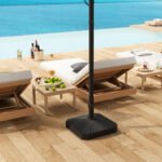Square Patio Umbrella Base Holder, Heavy Duty Outdoor Umbrella Stand Base, Filled Up to 42lbs with Sand or 33lbs with Water for Garden, Poolside - Image 7