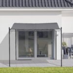 Durable 10x10 Steel Pergola, Wall-Mounted with Canopy for Patio Perfect for Homeowners, Gray - Image 2