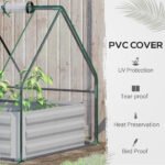 Raised Garden Bed with Cover, Outdoor Galvanized Metal Planter Box Kit, 4 x 3 ft Mini Greenhouse with 2 Large Screen Windows, for Growing Flowers, Vegetables and Herbs, Clear - Image 6