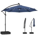 10 ft Cantilever Patio Umbrella with Light, Weight, Offset Hanging Outdoor Umbrella with Protective Cover - Image 10