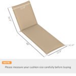 Foldable Chaise Lounge Cushion Set of 2, Outdoor Lounge Chair Cushion Set, UPF50+ 200gsm Fabric, 76" x 23", Beige - Image 3