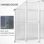 8' L x 6' W Walk-In Polycarbonate Greenhouse with Roof Vent for Ventilation & Rain Gutter for Winter - Image 5