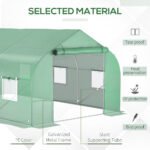 11.5' x 10' x 6.5' Outdoor Portable Walk-In Tunnel Greenhouse with Windows-Deep Green - Image 4
