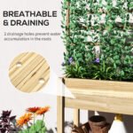 Wooden Raised Garden Bed with Trellis, Outdoor Planter Box with Storage Shelf for Vegetables, Flowers, Herbs - Image 6