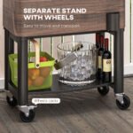 60 Quart Outdoor Cooler Cart, Rolling Ice Chest with Bottom Shelf and Bottle Opener for Backyard, Deck, Poolside Party - Image 7