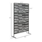 78" H x 48" W Metal Outdoor Privacy Screen, Freestanding Decorative Privacy Fence Screen for Balcony, Black - Image 3