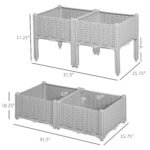 4-Piece Raised Garden Bed with Legs, Self-Watering Planter Box Raised Bed to Grow Flowers, Herbs & Vegetables, Gray - Image 3