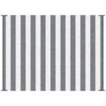 Reversible Outdoor Rug, 9' x 12' Waterproof Plastic Straw Floor Mat, Portable RV Camping Carpet, Large Floor Mat for Backyard, Deck, Picnic, Beach, Gray & White Striped