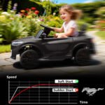 12V Kids Ride On Car, Licensed Ford Mustang Mach-E Electric Car with Remote Control, LED Light, Music - Image 6