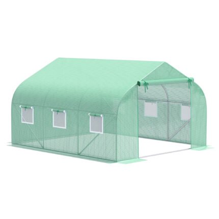 Walk-In Tunnel Greenhouse with Roll-Up Door
