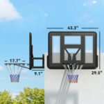 Wall Mounted Basketball Hoop, Basketball Goal Combo Kit with 43" Reinforced Shatter Resistant Backboard and All Weather Net for Indoor or Outdoor Use - Image 3