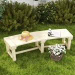 Wooden Garden Bench, Semicircular Round Outdoor Tree Bench, Wrap Around Park Bench for Yard, Patio, Deck, Lawn, Natural - Image 2