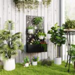 Metal Planter Box Raised Garden Bed with Decorative Privacy Screen, Wall-mounted or Freestanding, 24" x 9.1" x 44.5" - Image 2