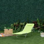 Folding Chaise Lounge Pool Chairs, Outdoor Sun Tanning Chairs with Pillow, Reclining Back, Steel Frame & Breathable Mesh for Beach, Yard, Patio, Green - Image 7