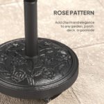 Round Patio Umbrella Base, 46 lbs Resin Umbrella Base with Wheels, Outdoor Umbrella Stand for 1.3"/1.5"/1.9" Umbrella Poles for Outdoor, Lawn, Poolside - Image 7