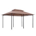 10' x 13' Patio Gazebo, Outdoor Gazebo Canopy Shelter with Curtains, Vented Roof, Steel Frame for Garden, Lawn, Backyard and Deck - Image 7