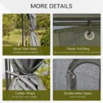 118" x 118" Steel Outdoor Patio Gazebo Canopy with Removable Mesh Curtains, Display Shelves, & Steel Frame - Image 5