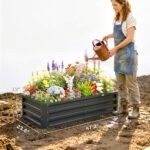 Galvanized Raised Garden Bed, 4' x 2' x 1' Metal Planter Box, for Growing Vegetables, Flowers, Herbs, Succulents, Gray - Image 3