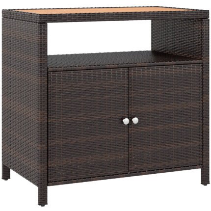 Outdoor Storage Cabinet with Acacia Wood Top