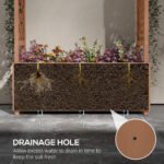 Raised Garden Bed with Trellises and Roof for Climbing Plant Vine, Hanging Flowers, 70.75" Tall Outdoor Wood Planter Box with Drainage & Filter - Image 5